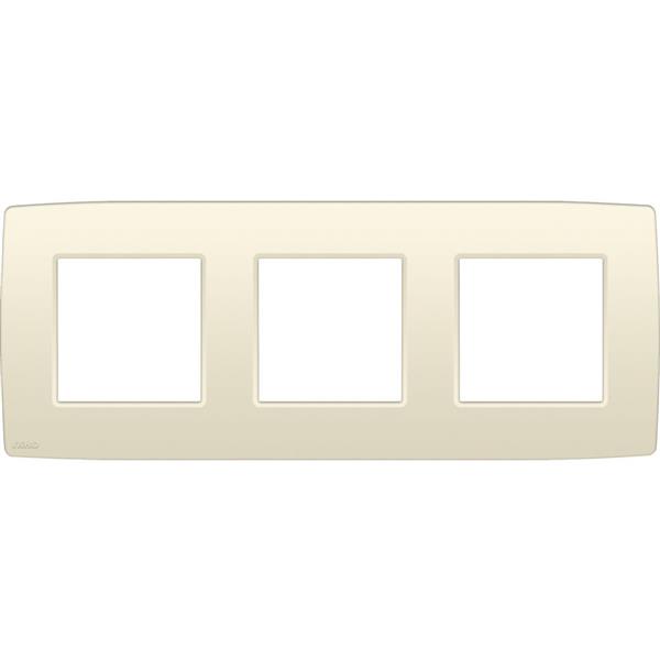 Plaque de recouvrement (71mm) triple horizontal, crème