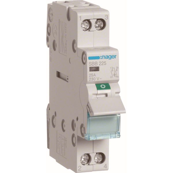 Interrupteur modulaire 2 pôles 25A à voyant