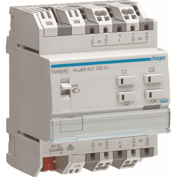 Module 4 sorties volets roulants et stores a bannes 230V 6A