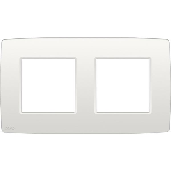Plaque de recouvrement (71mm) double horizontal, blanc