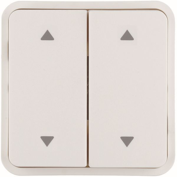 Touche cubyko KNX 4 boutons-poussoirs avec symboles volets blanc