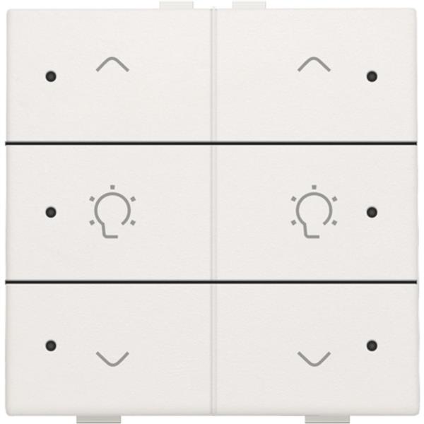 Home Control commande double variateur avec touche sixtuple+led, Original blanc