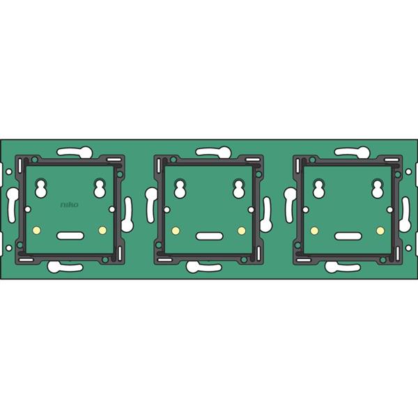 Home Control platine murale triple horizontal: entraxe 71mm
