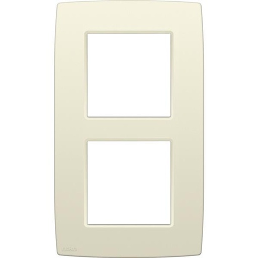 [NIK100-76200] Plaque de recouvrement (60mm) double vertical, crème