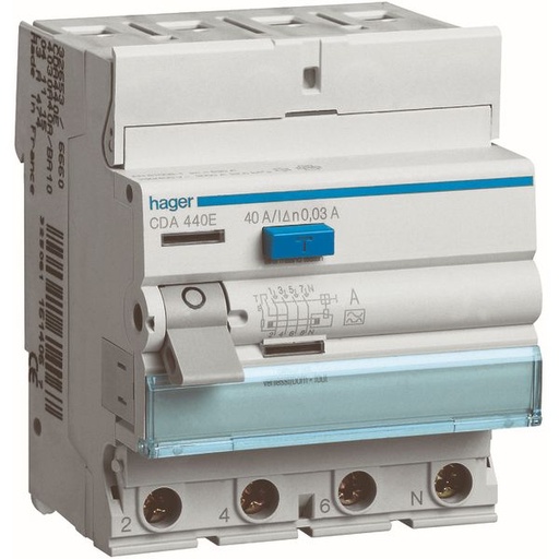 [HAGCDA440E] Interrupteur différentiel 4P 40A 30mA type A