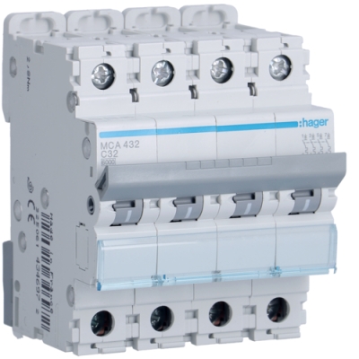 [HAGMCA432] Disjoncteur 6kA - C - 4P - 32A - 4M