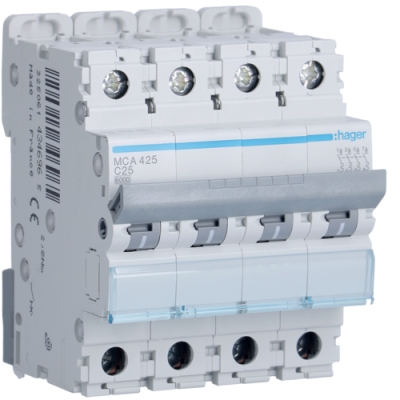 [HAGMCA425] Disjoncteur 6kA - C - 4P - 25A - 4M.