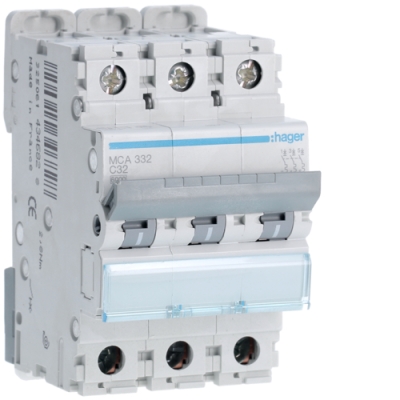 [HAGMCA332] Disjoncteur 6kA - C - 3P - 32A - 3M.