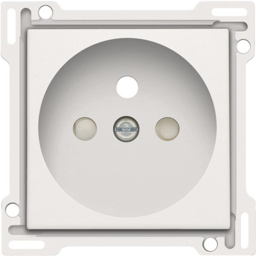 [NIK101-66601] Enjoliveur simple pour prise de courant 2P+A (broche) + sécurité, blanc