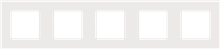 [NIK154-76005] Plaque de recouvrement (71mm) quintuple horizontal, Pure blanc