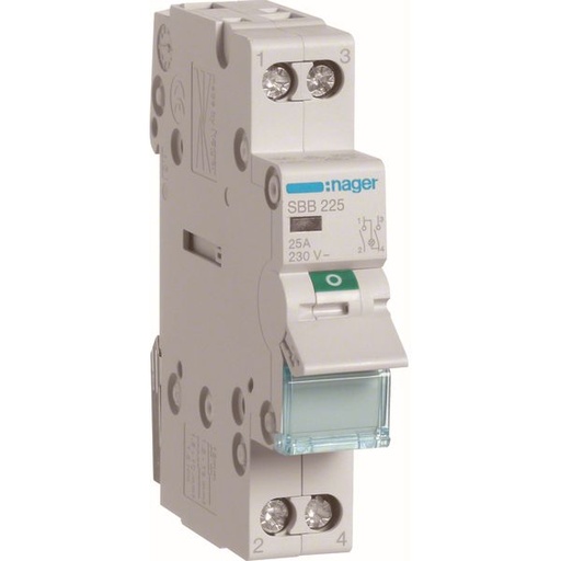 [HAGSBB225] Interrupteur modulaire 2 pôles 25A à voyant