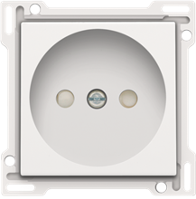 [NIK154-66501] Enjoliveur simple pour prise de courant 2P, white steel