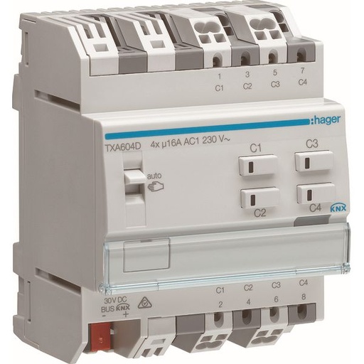 [HAGTXA604D] Module 4 sorties 16A/230V~ adapte pour charges capacitives / New Easy