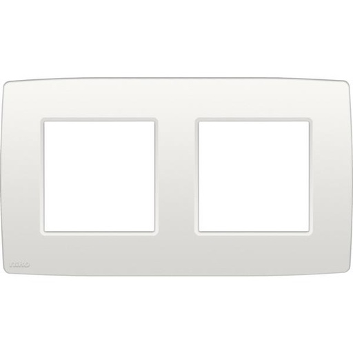 [NIK101-76800] Plaque de recouvrement (71mm) double horizontal, blanc