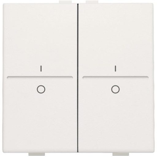 [NIK101-00008] Manette double I-0 pour poussoir câble-bus ou RF émetteur mural, blanc