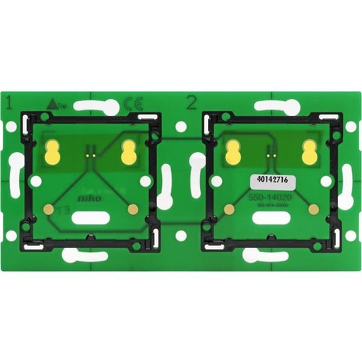 [NIK550-14020] Home Control platine murale double horizontal: entraxe 71mm